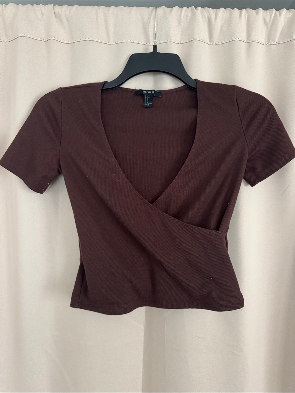 Forever 21 Chocolate Brown Wrap Crop Top